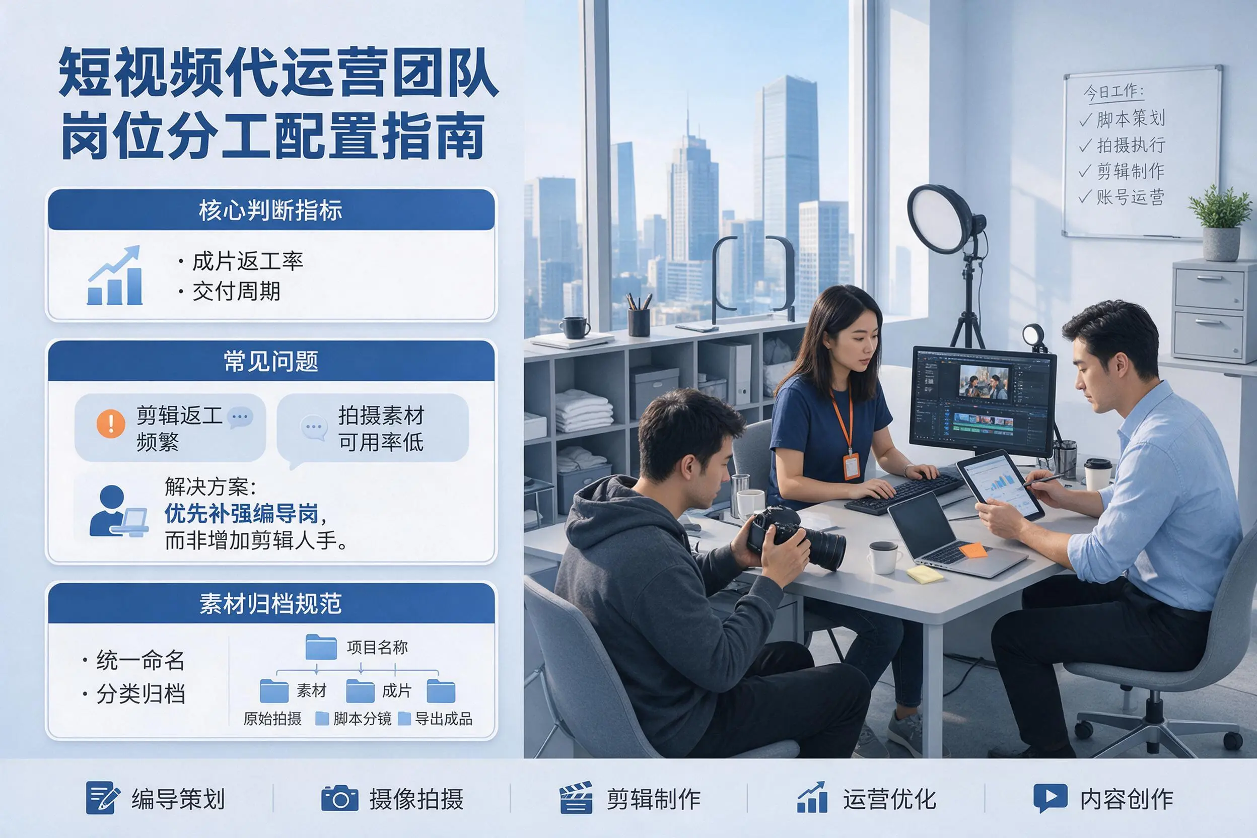 短视频代运营团队如何配置？太原企业岗位分工科普说明