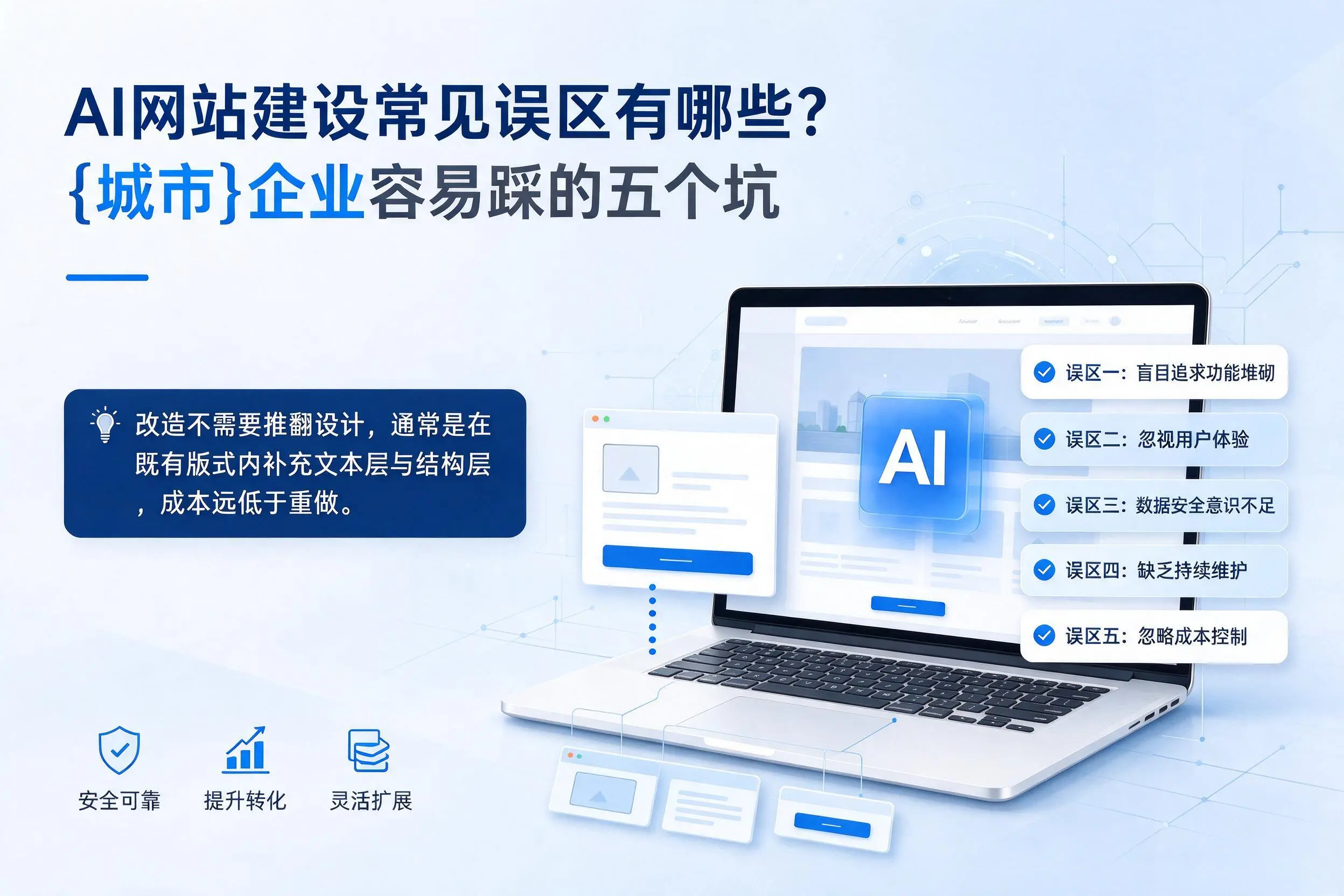 AI网站建设常见误区有哪些？太原企业容易踩的五个坑