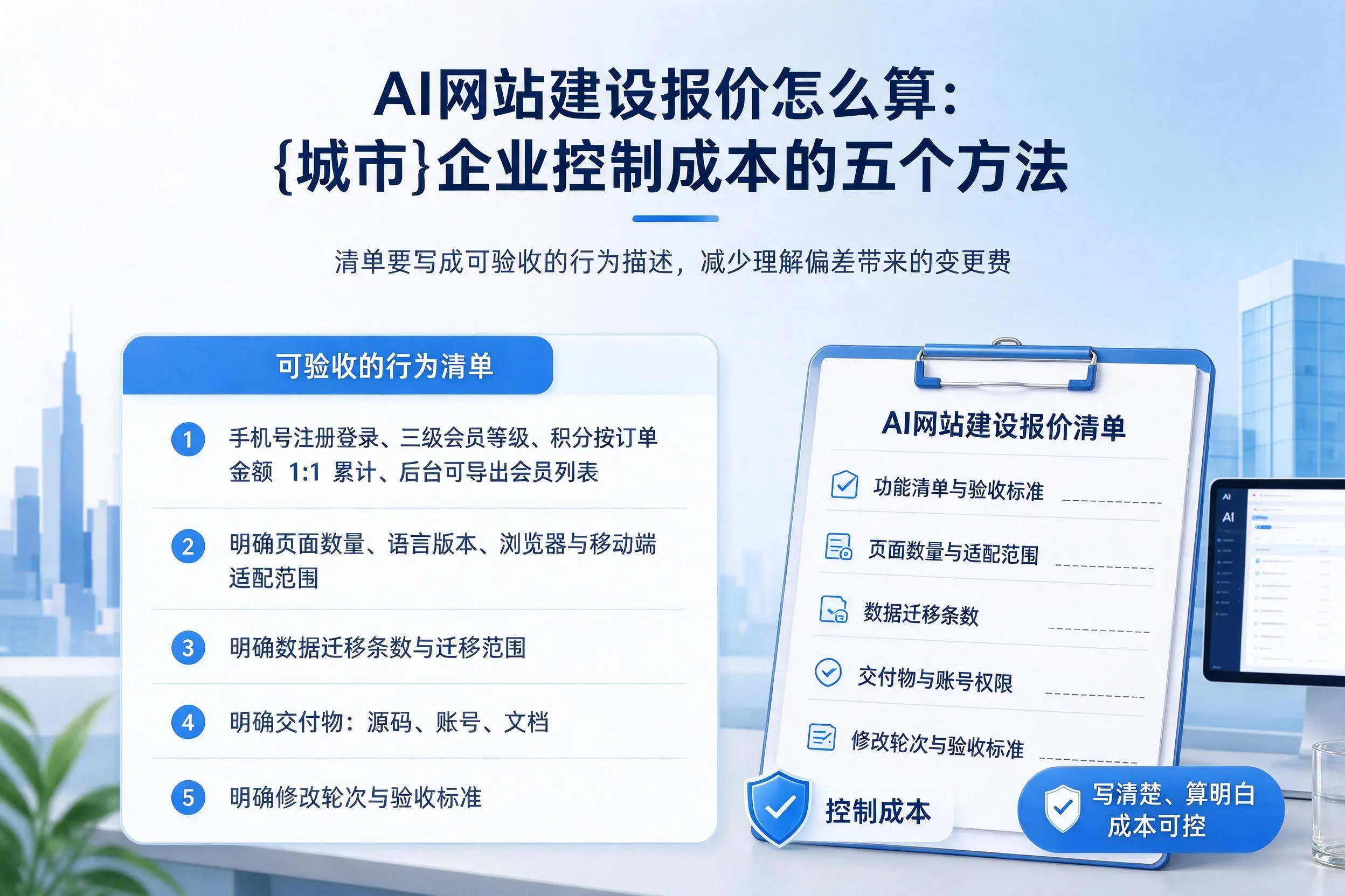 AI网站建设报价怎么算:太原企业控制成本的五个方法